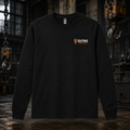 Front product view of the black Outrig Crew Long-Sleeve Tee.