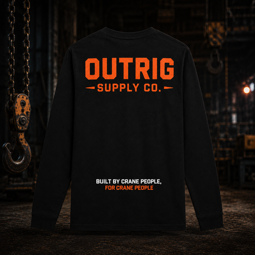 Back product view of the black Outrig Crew Long-Sleeve Tee.