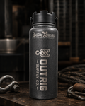 Front close-up of the Outrig Supply Co branded Rugged Xtremes 1100ml thermal bottle.