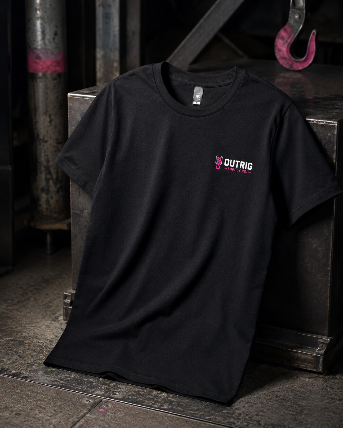 Additional product view of the black Outrig Women’s Crew Tee.