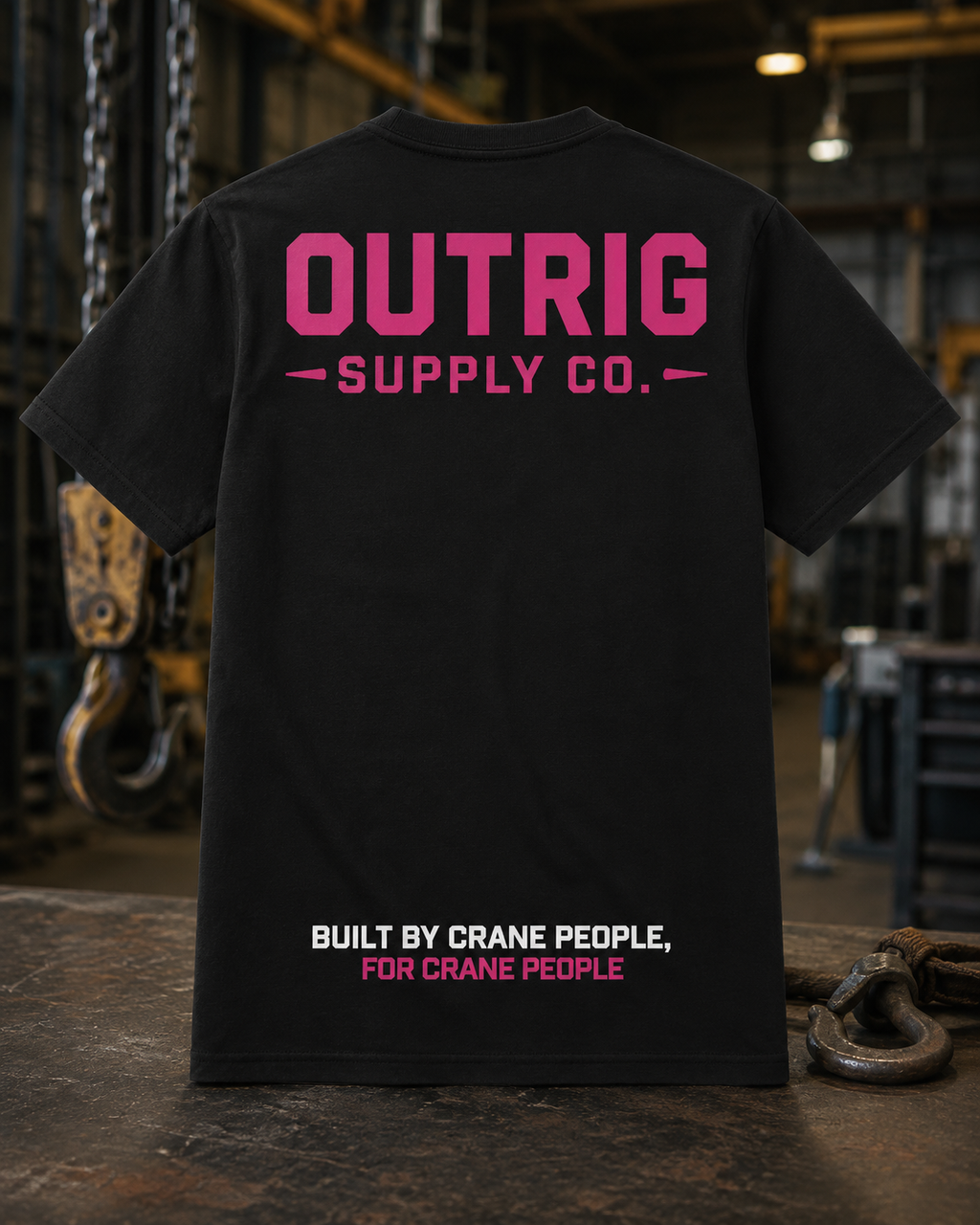 Black Outrig Women’s Crew Tee showing the crew design.