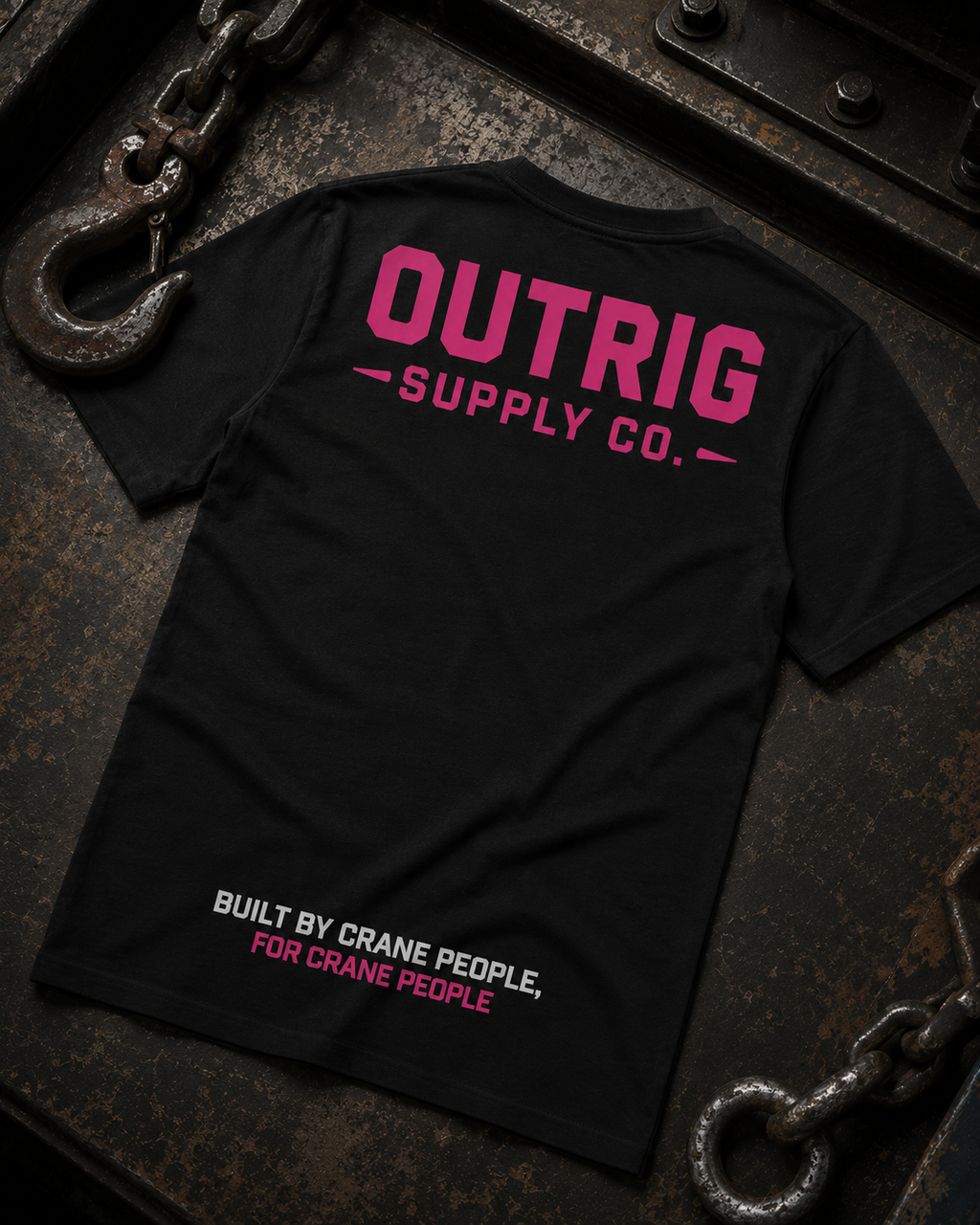 Outrig Women’s Heritage Badge Tee in black, part of the Outrig Supply Co women’s range.