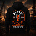 Black Founders Drop 001 Heavyweight Hoodie showing the full back design.
