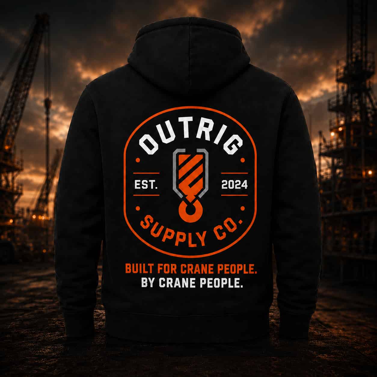 Black Founders Drop 001 Heavyweight Hoodie showing the full back design.